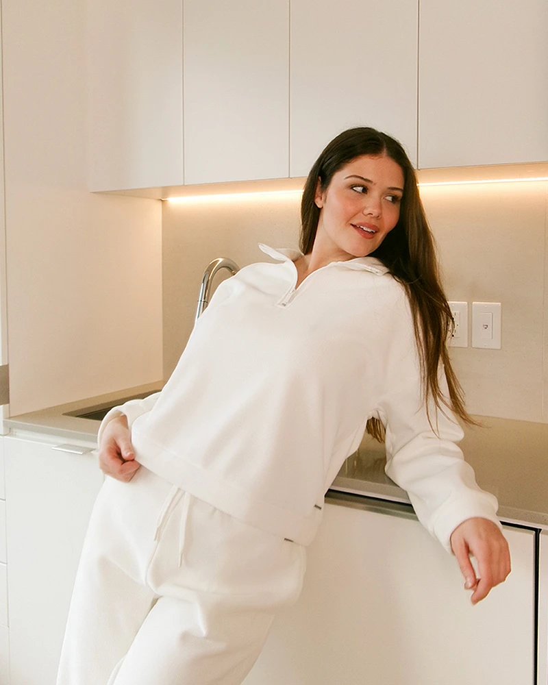 Heavy Ribbed Half-zip Sweatshirt