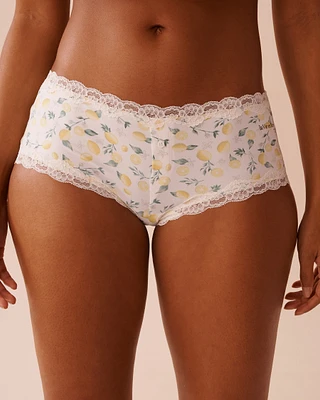 Culotte garçonne ultra douce bordure de dentelle