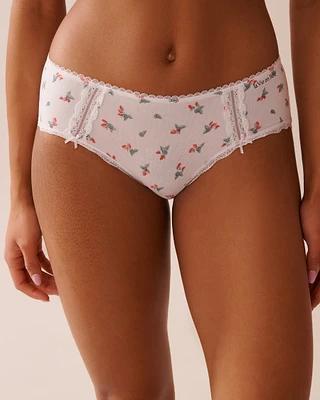 Culotte aux hanches coton et détails de dentelle