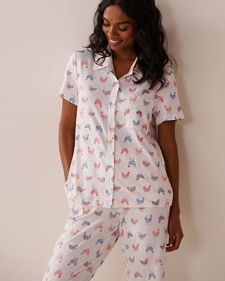 Chicken Print Super Soft Button-down Shirt