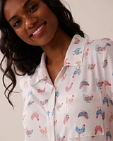 Chicken Print Super Soft Button-down Shirt