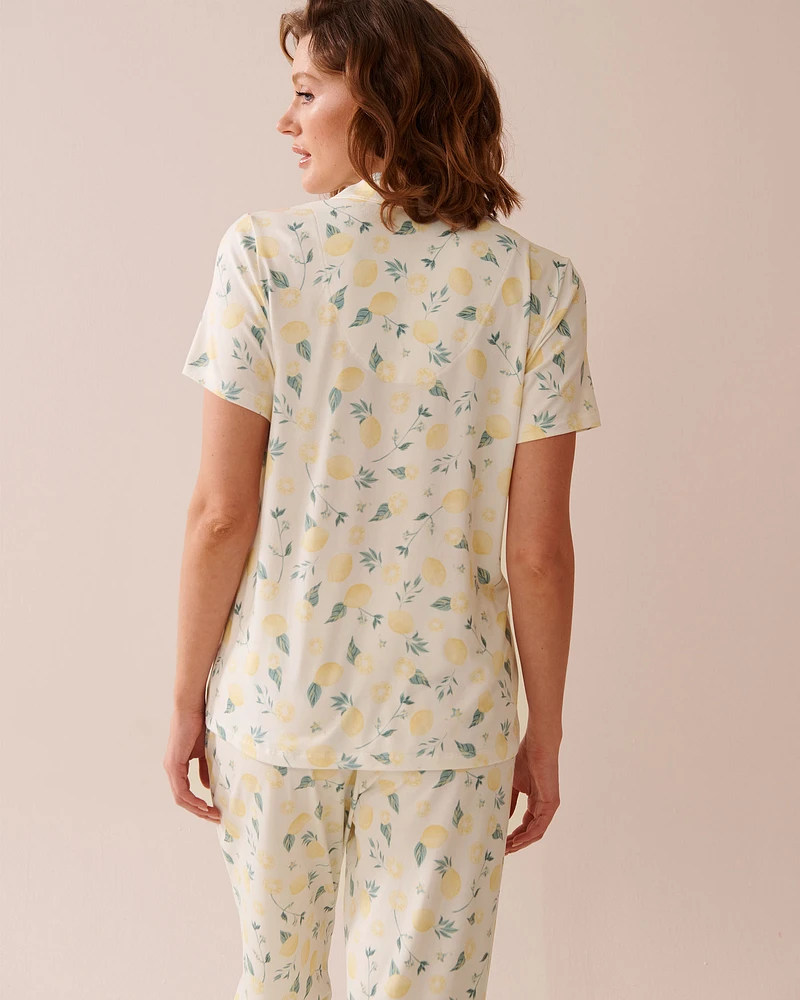 Lemon Print Super Soft Button-down Shirt