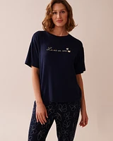 Butterfly Print Soft Jersey Drop Shoulder T-shirt