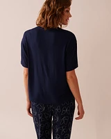 Butterfly Print Soft Jersey Drop Shoulder T-shirt