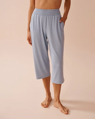 Blue Stripe Super Soft Pajama Capris