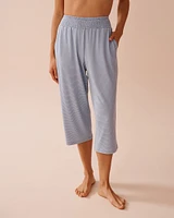 Blue Stripe Super Soft Pajama Capris