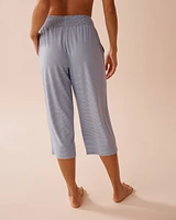 Blue Stripe Super Soft Pajama Capris