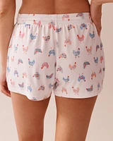 Chicken Print Super Soft Pajama Shorts