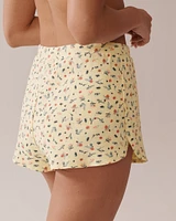 Ditsy Floral Print Ribbed Shorts