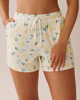Lemon Print Super Soft Bermuda Pajama Shorts