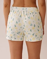 Lemon Print Super Soft Bermuda Pajama Shorts