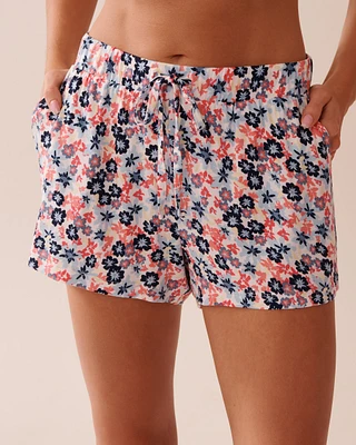 Ditsy Floral Print Soft Jersey Pajama Shorts