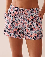 Ditsy Floral Print Soft Jersey Pajama Shorts