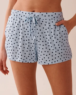 Short de pyjama en jersey doux imprimé à pois