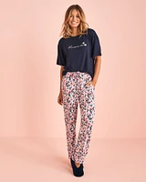 Ditsy Floral Print Soft Jersey Pajama Pants