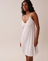 Strawberry Print Lettuce Edge Pointelle Nightie