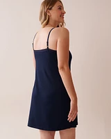 Lace Trim Ribbed Jersey Nightie with Shelf Bra