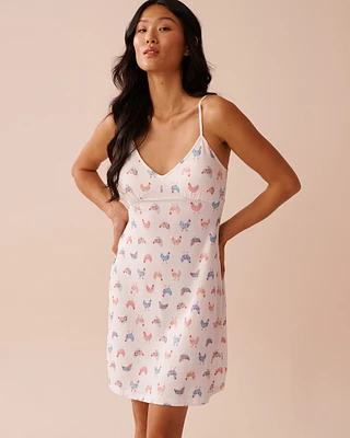 Nuisette ultra douce imprimé poule