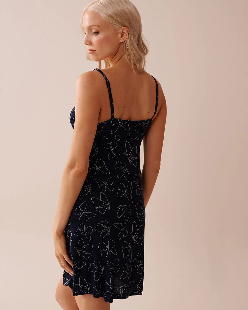 Butterfly Print Soft Jersey Nightie