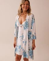 Hydrangea Print Super Soft Kimono