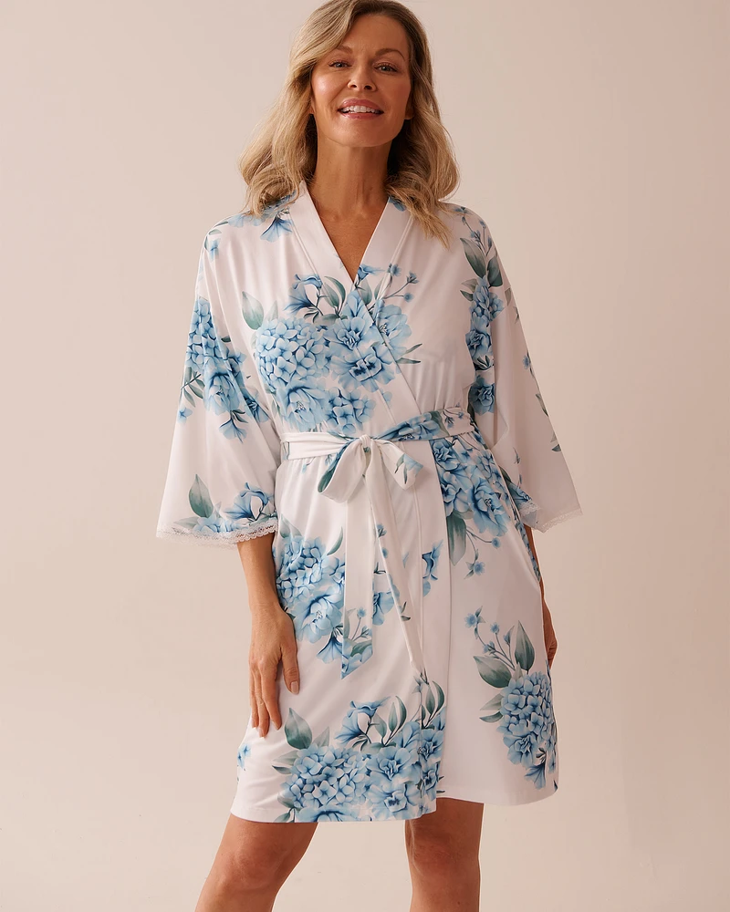 Hydrangea Print Super Soft Kimono