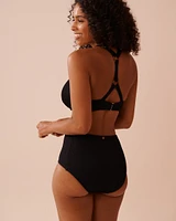 SOLID Ribbed D Cup Full Coverage Bikini Top