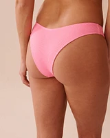 FIZZY PINK Ribbed Thong Bikini Bottom