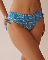 FLORAL PARTY Recycled Fibers Side Tie Cheeky Bikini Bottom