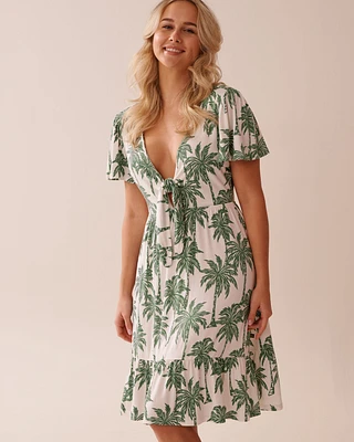 Crepe Short Sleeve Dress