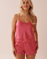 Lace Trim Satin Cami