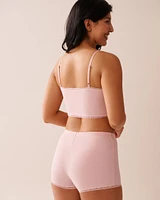 Ribbed Modal and Lace Trim Crop Cami