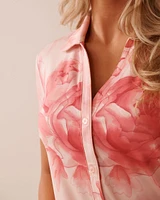 Recycled Fibers Floral Button-down Shirt