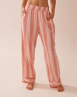 Ensemble pyjama rayé manches courtes en satin