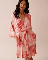 Kimono à fleurs en fibres recyclées