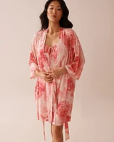 Kimono à fleurs en fibres recyclées
