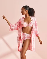 Kimono à fleurs en fibres recyclées