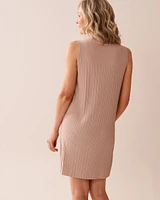 Lightweight Pleated Effect Shirt Collar Dress