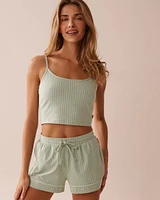 Cotton Crop Cami with Shelf Bra