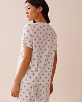Crab Print Ribbed T-shirt