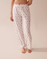Snail Print Lace Trim Super Soft Pajama Pants
