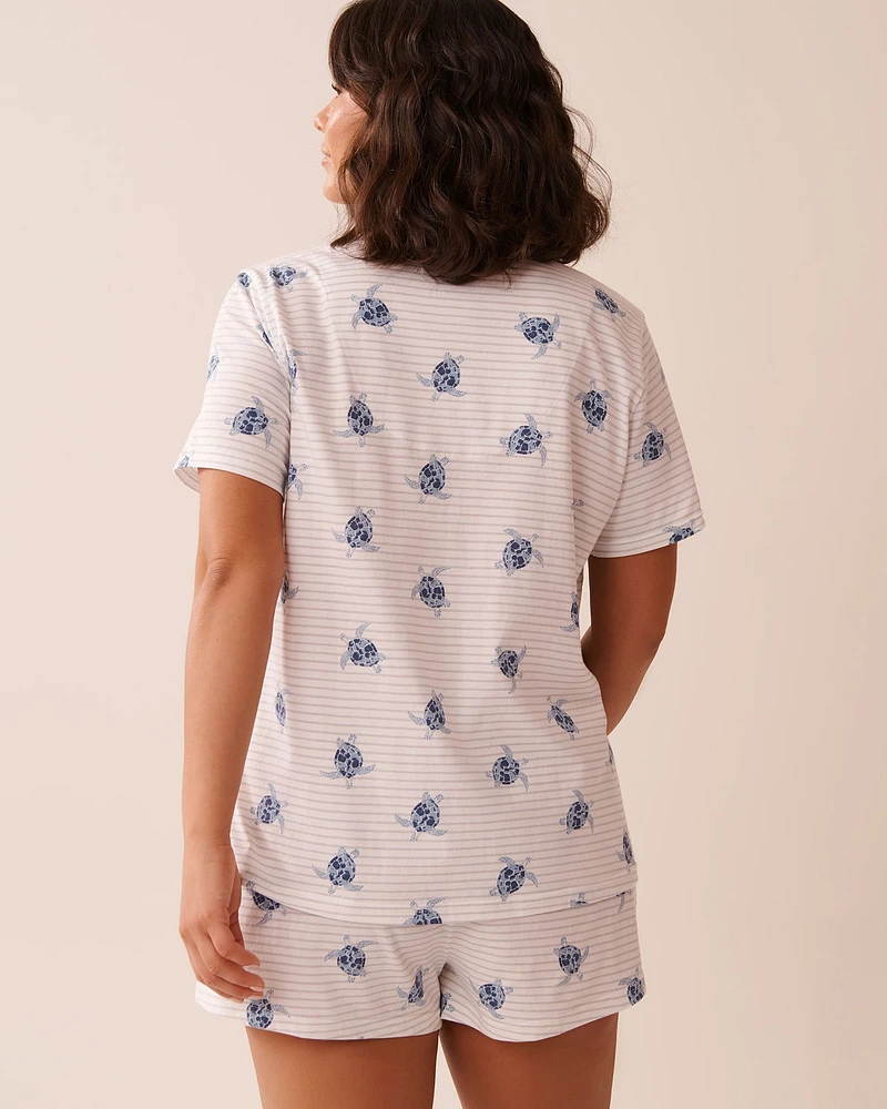Turtle Print Shirt PJ Set