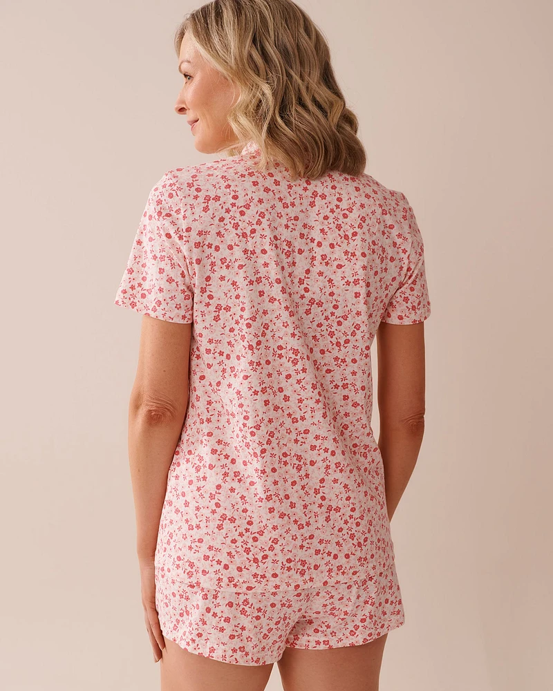 Floral Print Shirt PJ Set