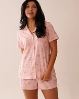 Rabbit Print Shirt PJ Set