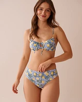 LEMON TILE Plunge Bikini Top