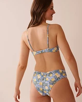 LEMON TILE Plunge Bikini Top