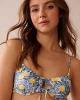 LEMON TILE Plunge Bikini Top