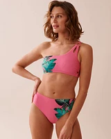 PINK PALM One Shoulder Bandeau Bikini Top