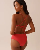 HIBISCUS Crisscross Detail Ribbed Bralette Bikini Top