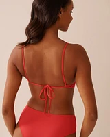 HIBISCUS Crisscross Detail Ribbed Bralette Bikini Top