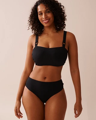 SOLID Recycled Fibers Ribbed D Cup Bandeau Bikini Top